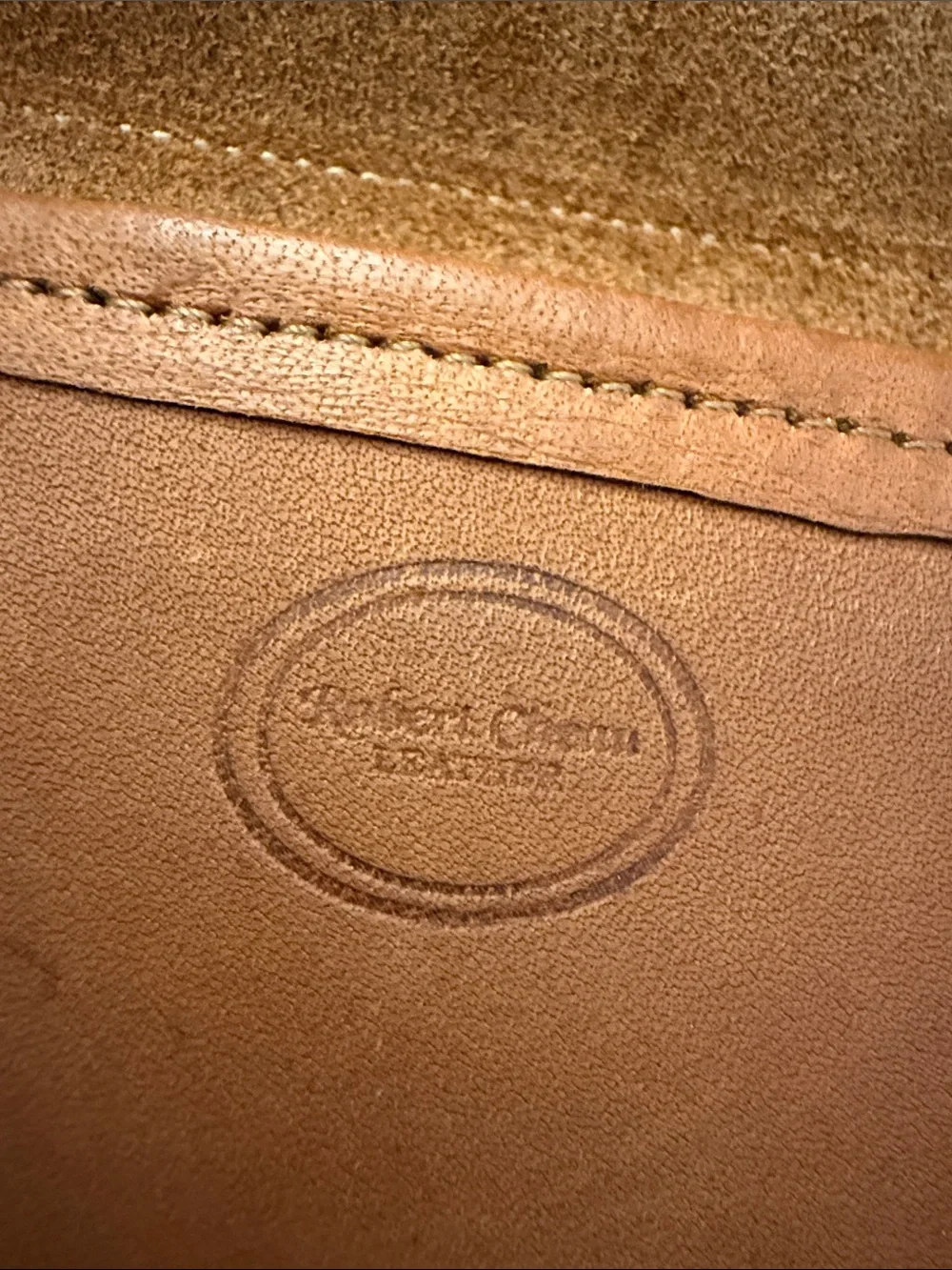 Vintage Robert Cheau Saddle Tan Leather Briefcase Messenger Bag Unused